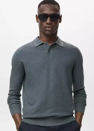 Polo en coton micro-structuré