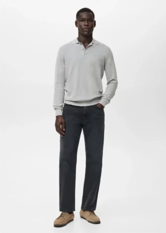 Polo en coton micro-structuré