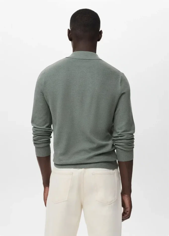 Polo en coton micro-structuré