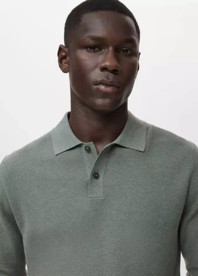 Polo en coton micro-structuré