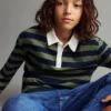Polo en coton rayé