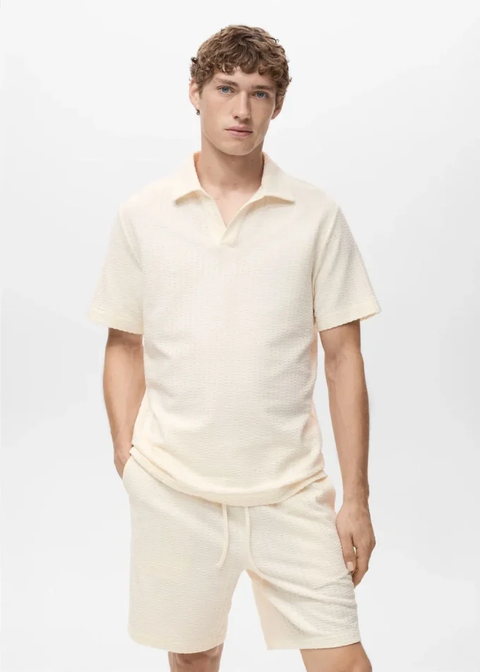 Polo en coton seersucker Polo en coton seersucker
