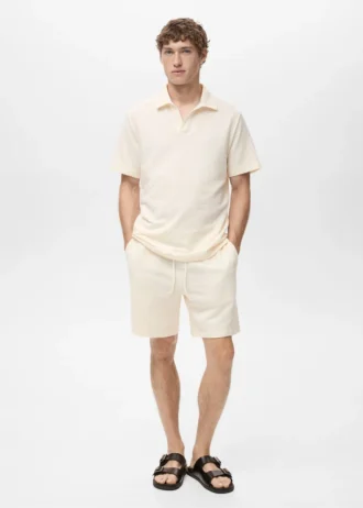 Polo en coton seersucker