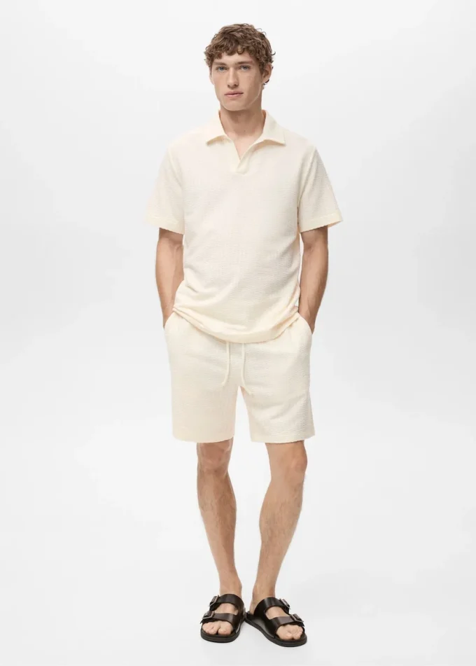 Polo en coton seersucker Polo en coton seersucker