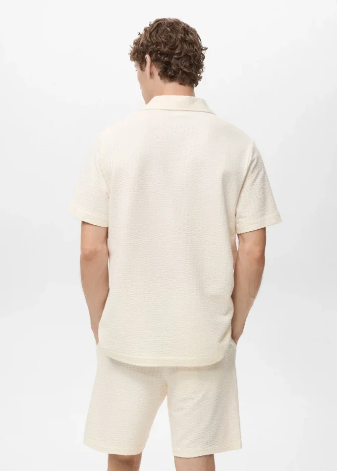 Polo en coton seersucker Polo en coton seersucker