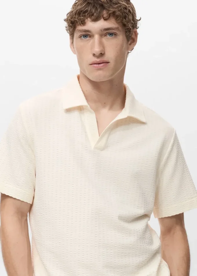 Polo en coton seersucker Polo en coton seersucker