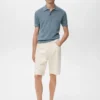 Polo en coton tricoté avec motif en dentelle