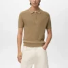 Polo en maille avec fermeture éclair et détails en dentelle Polo en maille avec fermeture éclair et détails en dentelle