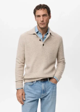 Polo en maille bouclée