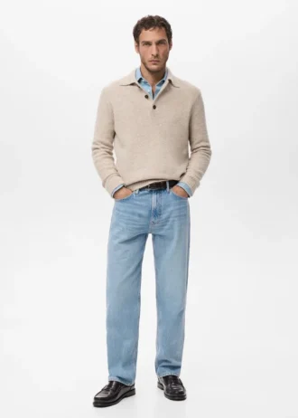 Polo en maille bouclée
