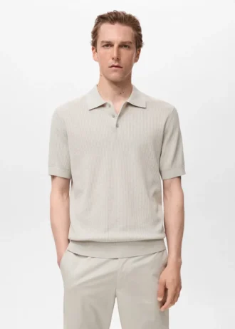 Polo en maille côtelée