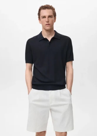 Polo en maille côtelée