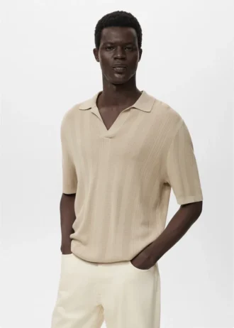 Polo en maille côtelée