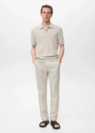 Polo en maille côtelée