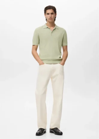 Polo en maille côtelée