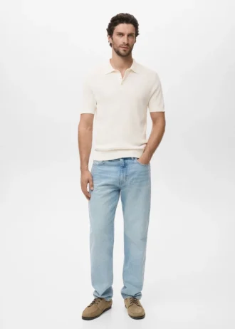 Polo en maille côtelée