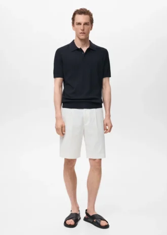 Polo en maille côtelée