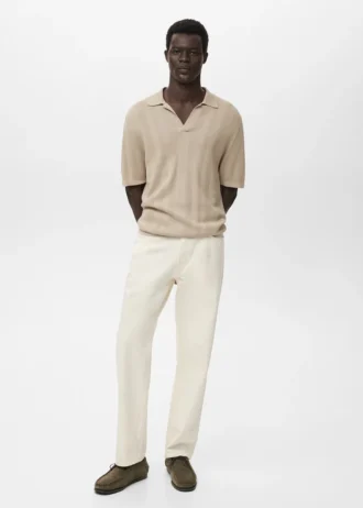 Polo en maille côtelée