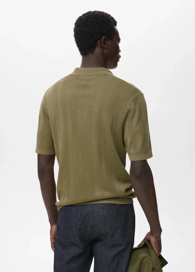 Polo en maille côtelée