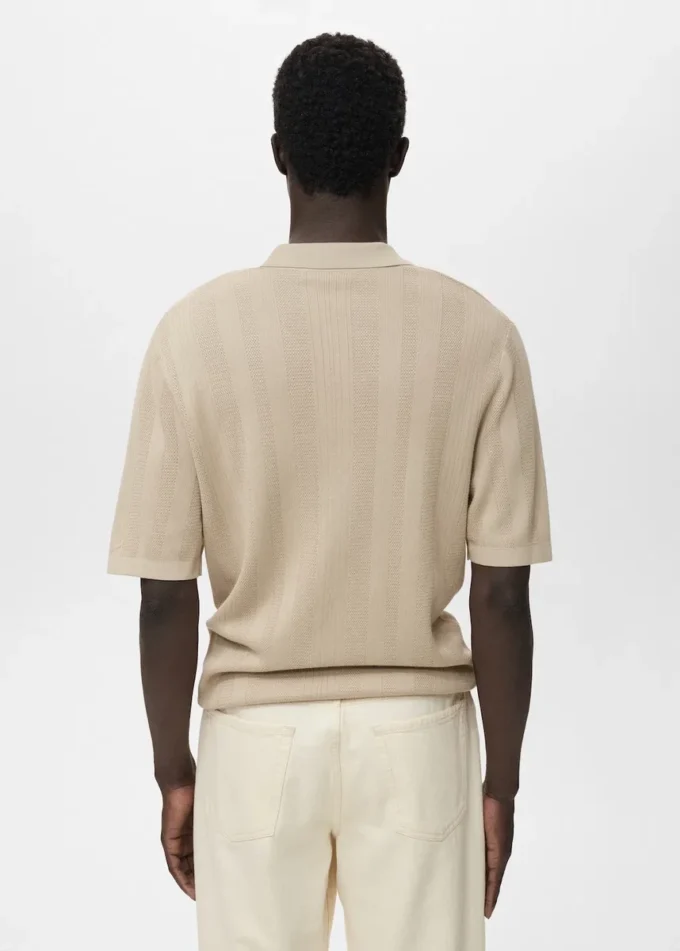 Polo en maille côtelée