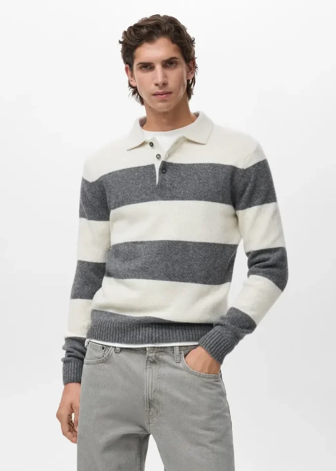 Polo en maille de laine mélangée Polo en maille de laine mélangée
