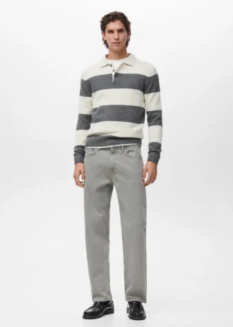 Polo en maille de laine mélangée