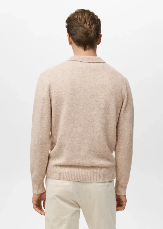 Polo en maille de laine mélangée Polo en maille de laine mélangée