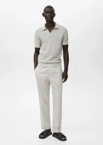 Polo en maille fine à chevrons