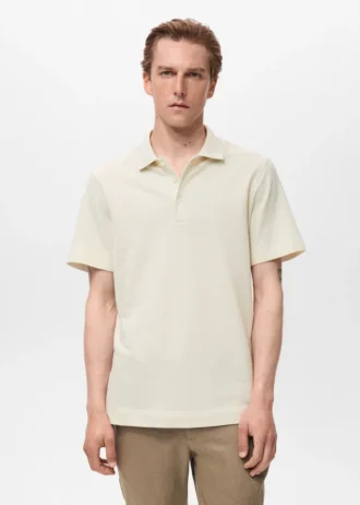 Polo en maille fine côtelée