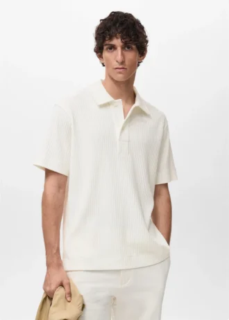 Polo en maille texturée