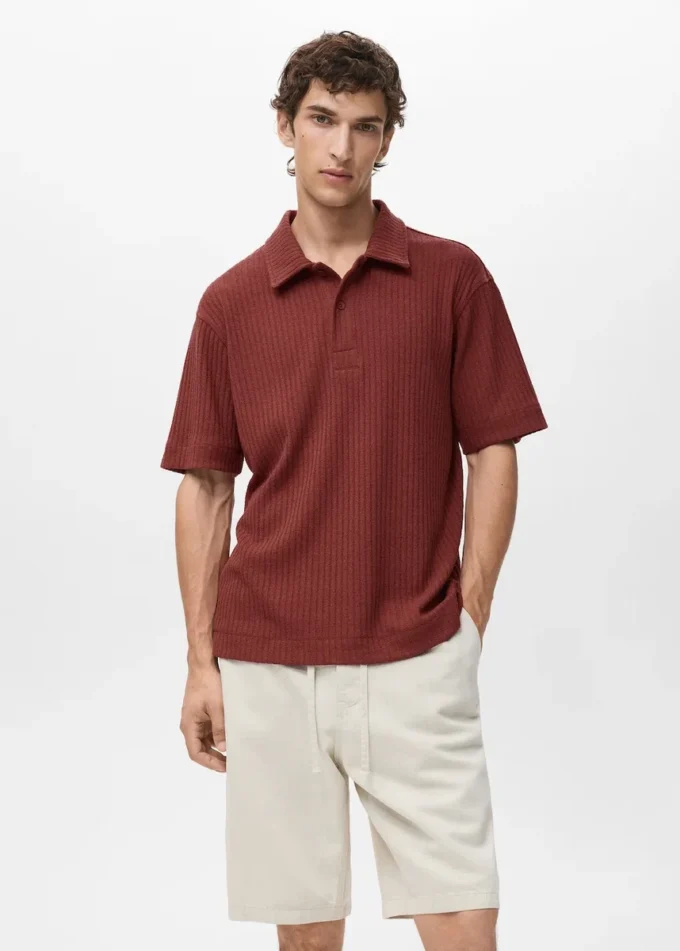 Polo en maille texturée Polo en maille texturée