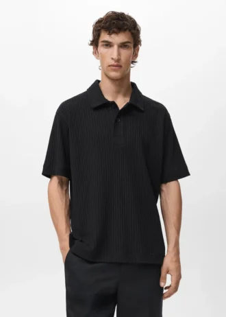 Polo en maille texturée