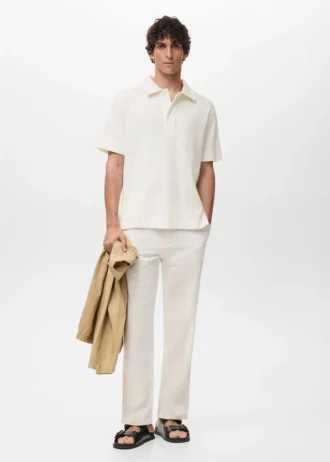 Polo en maille texturée