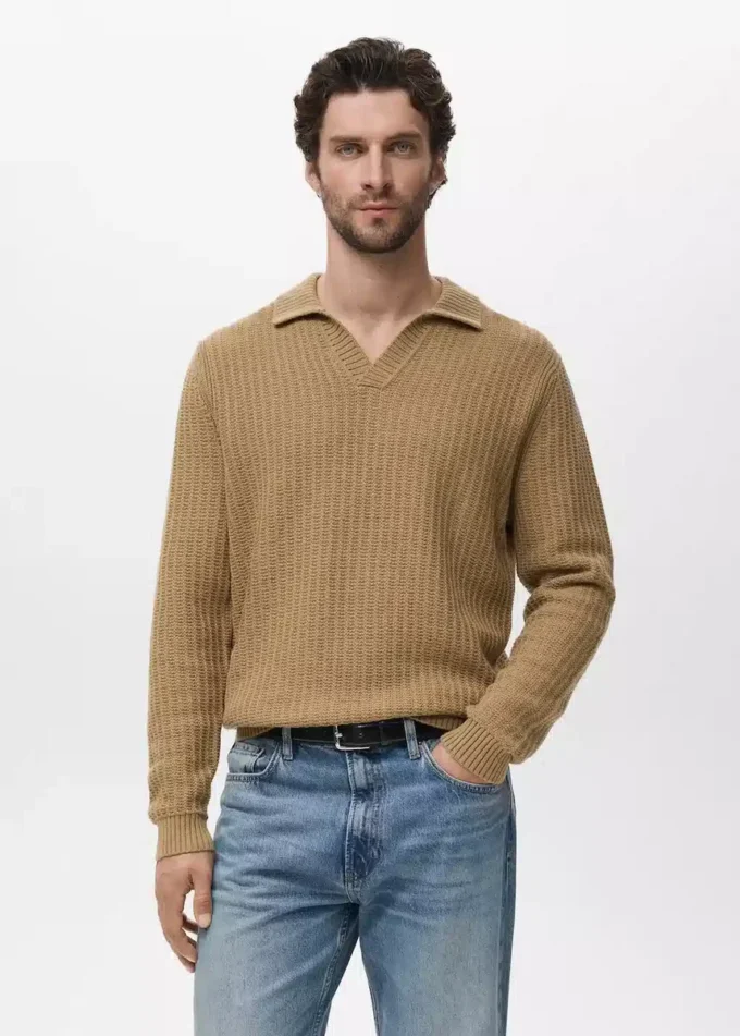 Polo en tricot structuré