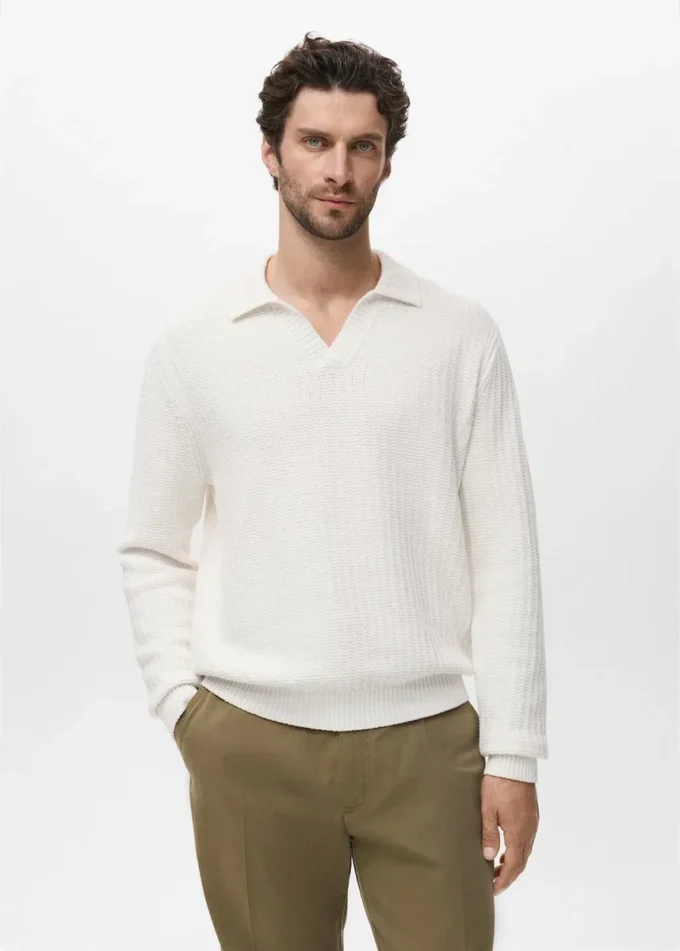 Polo en tricot structuré