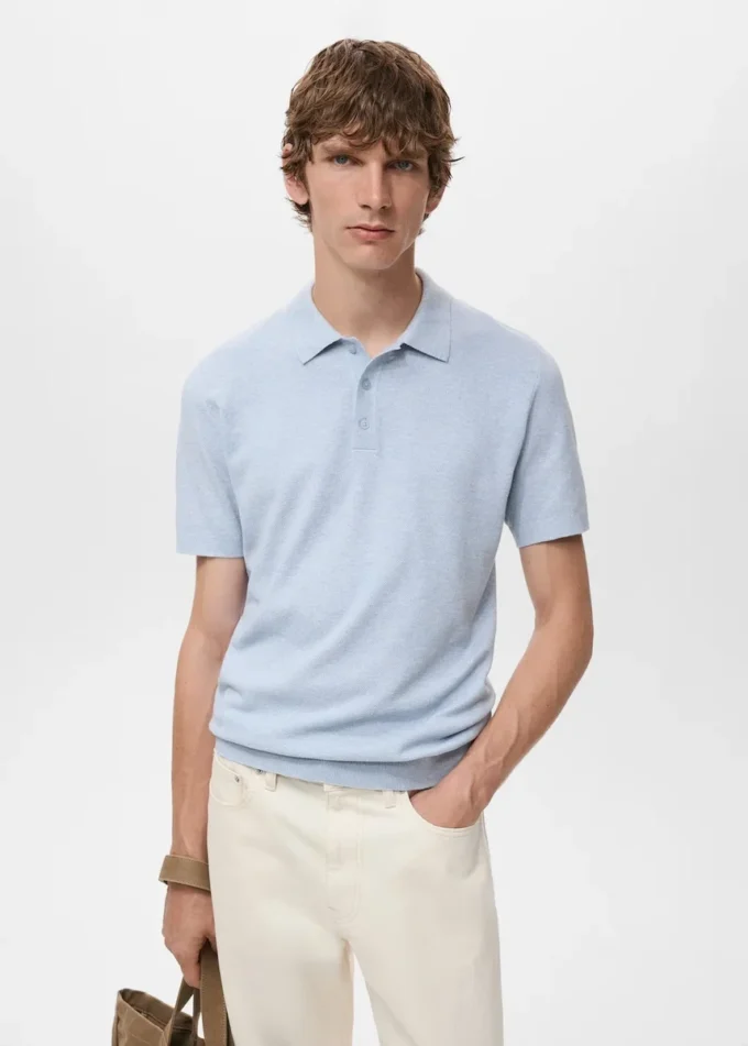 Polo slim structuré en maille