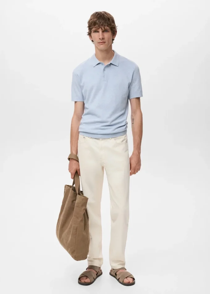 Polo slim structuré en maille