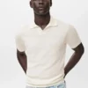 Polo structuré en coton tricoté