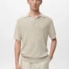 Polo structuré en coton tricoté