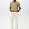 Polo structuré en coton tricoté