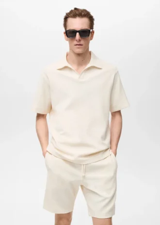 Polo texturé à coupe régulière