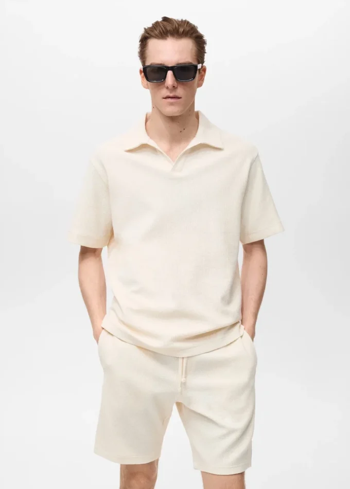 Polo texturé à coupe régulière