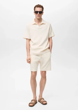 Polo texturé à coupe régulière