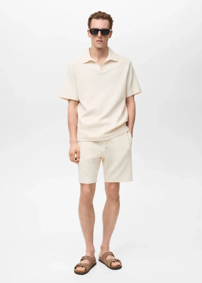 Polo texturé à coupe régulière