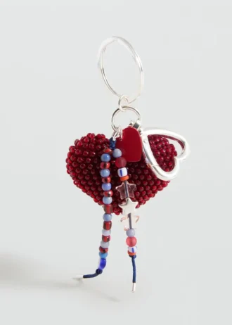 Porte-clés cœur en perles
