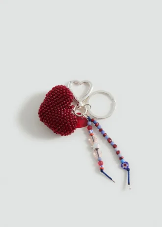 Porte-clés cœur en perles