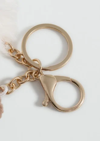 Porte-clés ours en peluche avec pompon