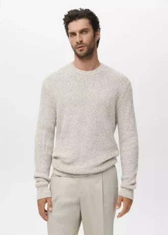 Pull 100 % coton moucheté
