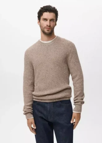 Pull 100 % coton moucheté