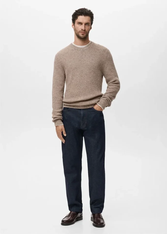 Pull 100 % coton moucheté